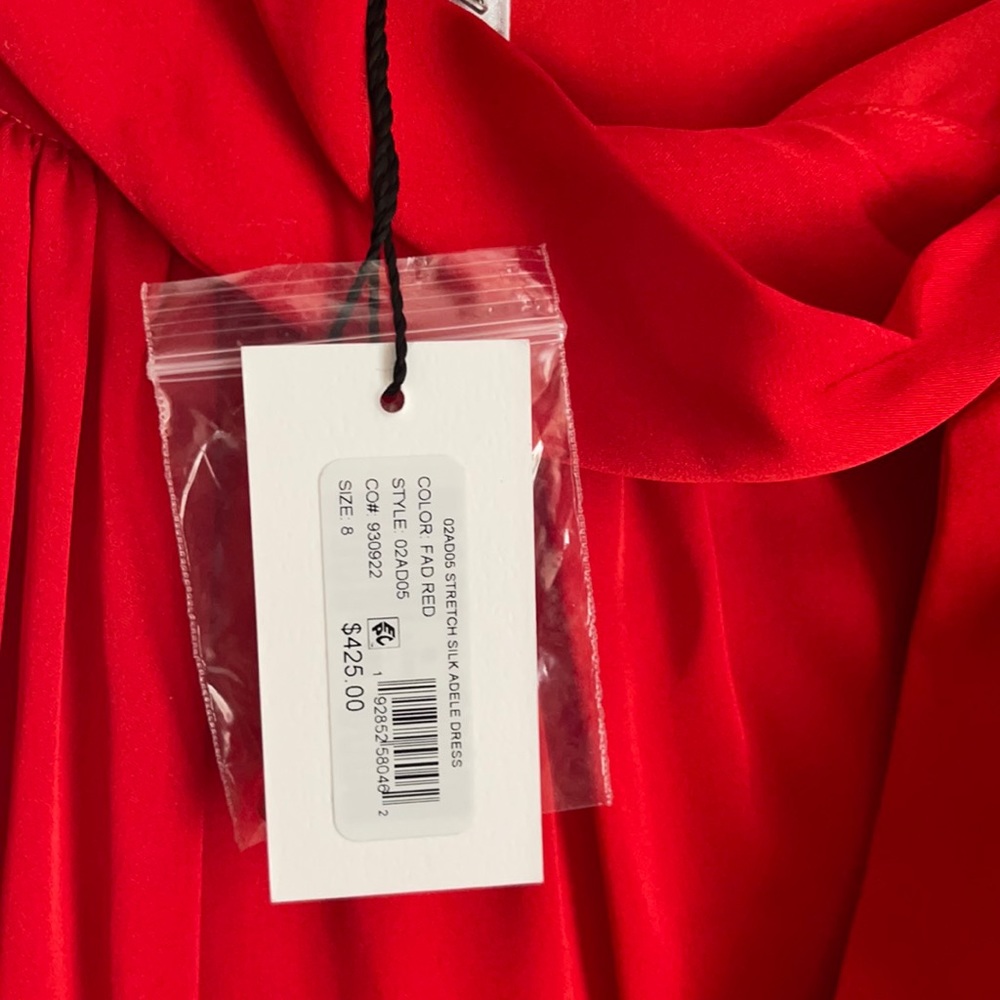 Never worn, size 8 (6) gorgeous red silk dress. Perfect for Holidays